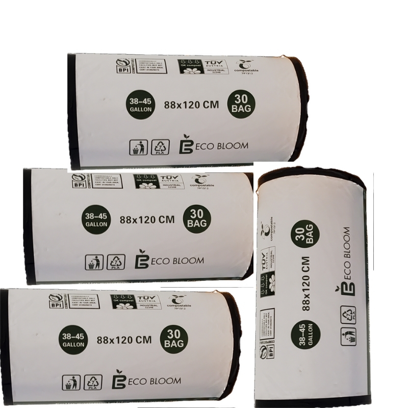 88 x 120 cm black compostable bags